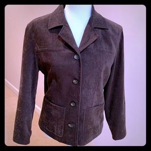 Talbots Faux Suede Brown Jacket Size P